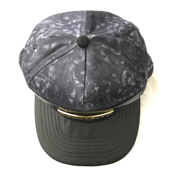 NWOT CAYLER & SONS NOMERCY 100% Cotton Snapback Cap Hat Black Faux Leather Brim - Picture 3 of 11